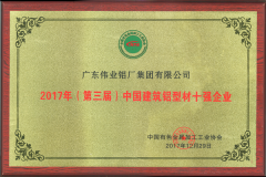 2017年第三届中国建筑铝型材十强企业